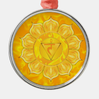 SolarPlexus Chakra Verzierungen Silbernes Ornament