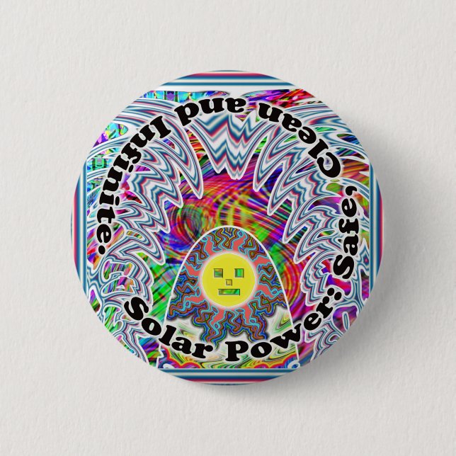 SolarPower: Sicher, sauber und unbegrenzt. Knopf Button (Vorderseite)