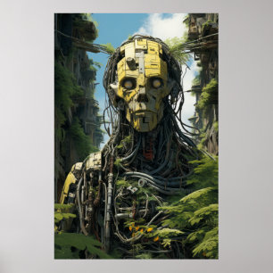 Solarpunk Redshift Crumbling City Poster