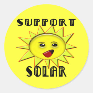 Solarstrom-Geschenke und Werbeartikel T-Shirt Runder Aufkleber