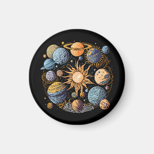 Solarsystem-Grafikdesign Magnet