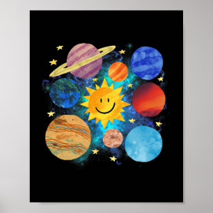 Solarsystem Planets Astronomie Weltraumwissenschaf Poster