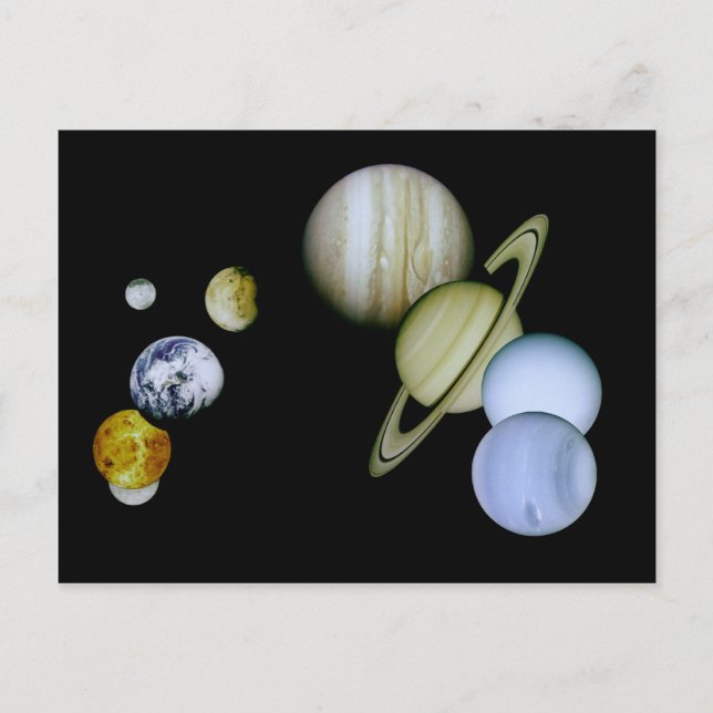 Solarsystem Postcard - Astronomie-Geschenk Postkarte (Vorderseite)
