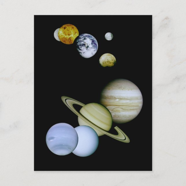 Solarsystem Postcard - Astronomie-Geschenk Postkarte (Vorderseite)