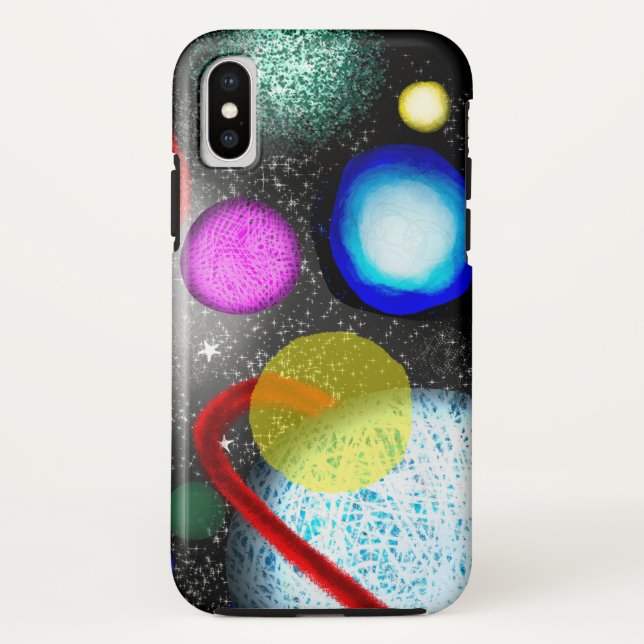 Solarsystemraum über UFO  Case-Mate iPhone Hülle (Rückseite)