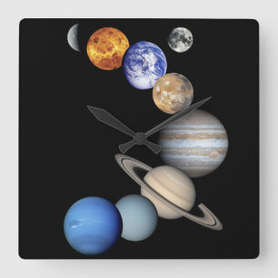 SolarSytem Montage Quadratische Wanduhr