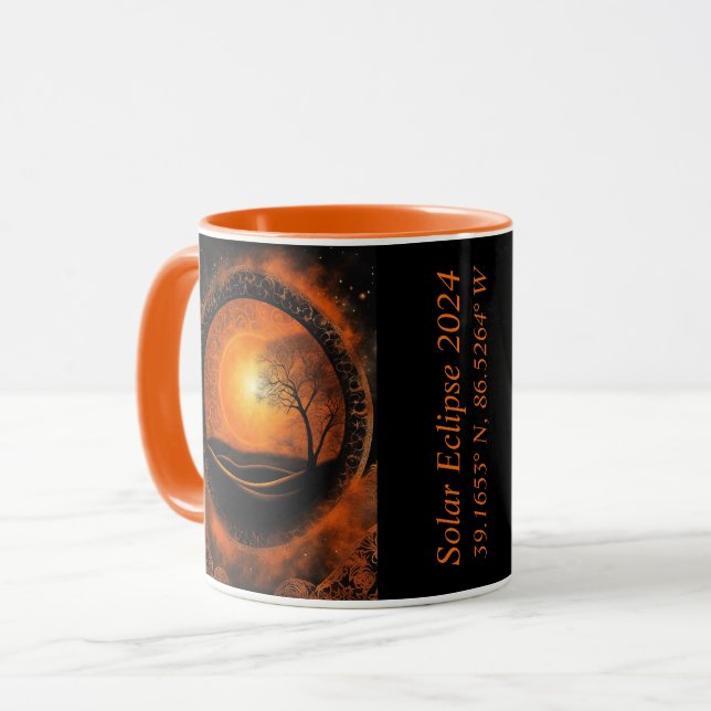 Solarzellen-Eclipse der Sun-GPS-Koordinaten Tasse (Vorderseite Links)