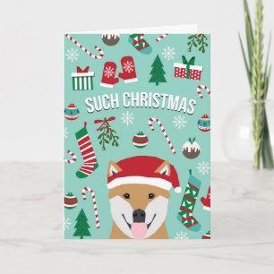 Solch ein Weihnachtsdock Shiba Inu Weihnachtskarte Feiertagskarte