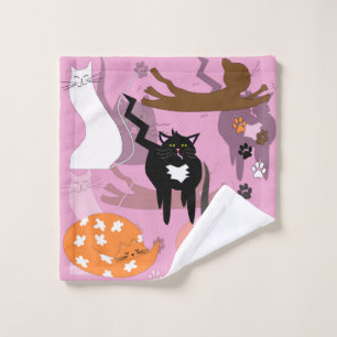 Solch unterschiedliche Katzen. Waschlappen