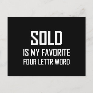 Sold Favorite Four Letter Word Funny Postkarte