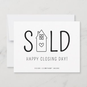 Sold Happy Closing Day Real Anwesen Heart House Karte