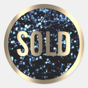 Sold Out Blue Navy Metallic Real Anwesen Agent Runder Aufkleber