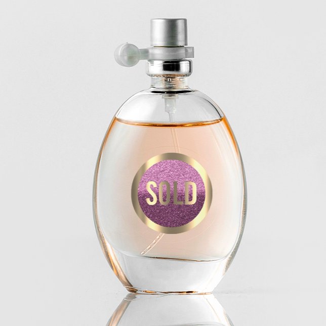 Sold Out Eggplant Lila Metalli Real Anwesen Agent Runder Aufkleber (Sold Out Eggplant Purple Metalli Real Estate Agent Classic Round Sticker)