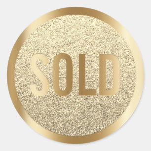 Sold Out Glitzern Sepia Lux Gold Real Anwesen Agen Runder Aufkleber