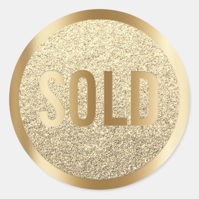 Sold Out Glitzern Sepia Lux Gold Real Anwesen Agen Runder Aufkleber (Vorderseite)