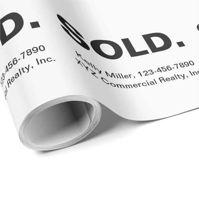 SOLD Real Estate Marketing | Minimalist Custom  Geschenkpapier (Rolleneckpunkt)