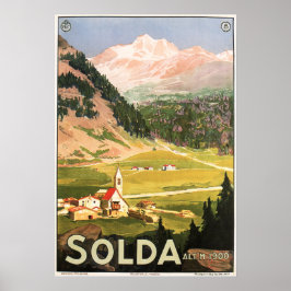 SOLDA SULDEN ITALIEN Berg Vintag Italienisch Reise Poster
