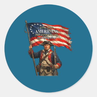 Soldat Amerikanische Flagge Patriotischer Stolz Runder Aufkleber