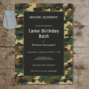 Soldat Camouflage Geburtstag Einladung