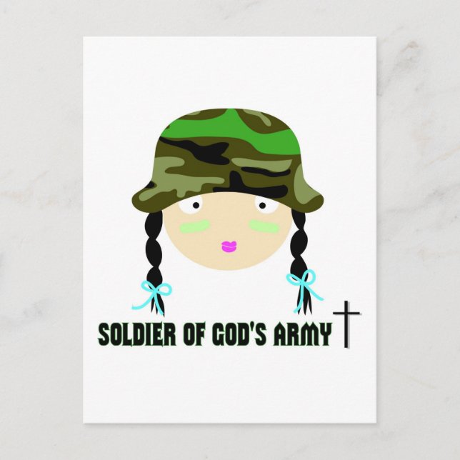 Soldat der christlichen Gods Army Postkarte (Vorderseite)