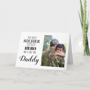 Soldat der Militärarmee Hero Daddy Vathers Day Fot Karte