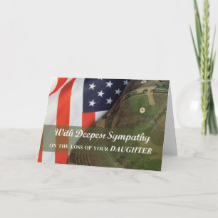 Soldat der Tochterarmee Beileid Hat & Flag Karte