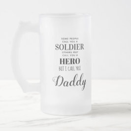 Soldat des Militärs Hero Daddy Vathers Day Foto Mattglas Bierglas