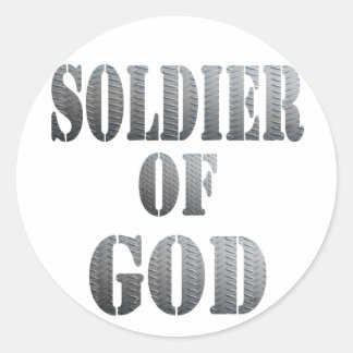 Soldat Gottes 5 Métal Runder Aufkleber