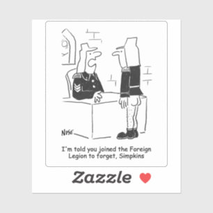 Soldat im Cartoon der französischen Auswärtigen  Aufkleber