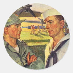 Soldat im Zweiten Weltkrieg trifft Segler Runder Aufkleber