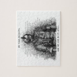Soldat-Krieger - Eid fertigen Hintergrund-Farbe Puzzle