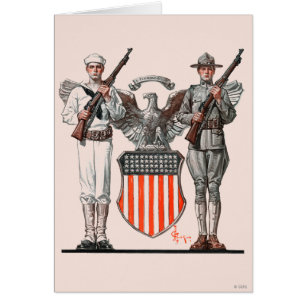 Soldat, Matrose und US-Schild