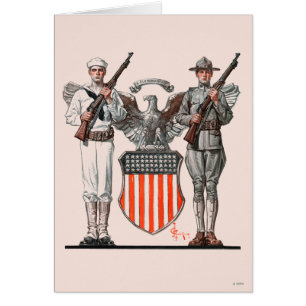 Soldat, Matrose und US-Schild