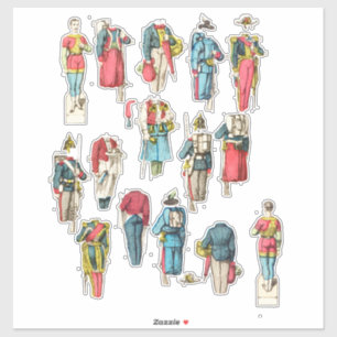 Soldat Miniatur-Papierpuppe-Set Aufkleber