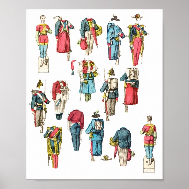 Soldat Miniatur-Papierpuppe-Set Poster (Vorne)