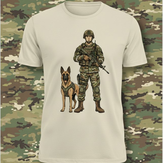 Soldat mit Militärhund T-Shirt (Von Creator hochgeladen)