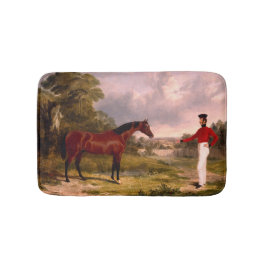 Soldat mit Offizierspferd Badematte