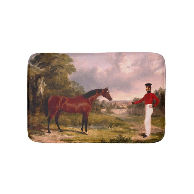 Soldat mit Offizierspferd Badematte (Vorderseite)