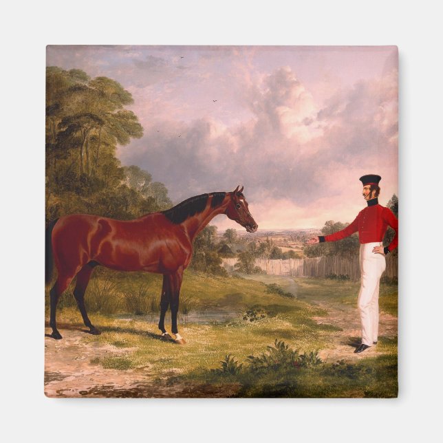 Soldat mit Offizierspferd Magnet (Vorne)