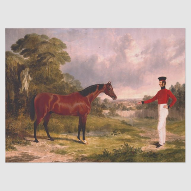 Soldat mit Offizierspferd Seidenpapier (Vorderseite)