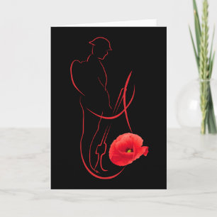 Soldat rote Mohnblume Militär-Gedenktag Veteranent Karte