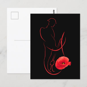 Soldat Roter Mohn Militärdenkmal Veteranentag Postkarte