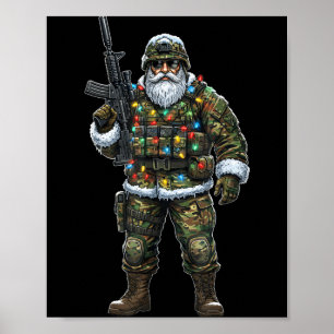 Soldat Santa-Tarnung Weihnachten Militärjäger Poster