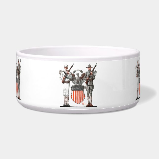 Soldat, Seemann und US-Schild Napf (Vorderseite)