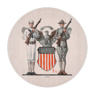 Soldat, Seemann und US-Schild Schneidebrett