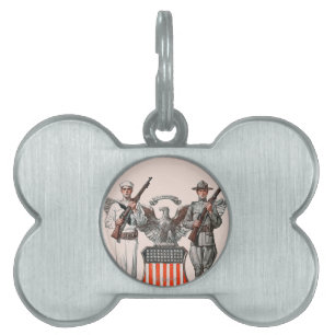 Soldat, Seemann und US-Schild Tiermarke