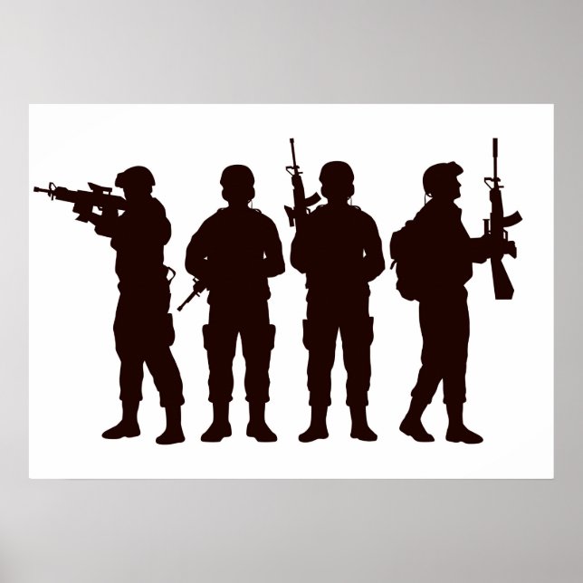 Soldat-Silhouette Poster (Vorne)