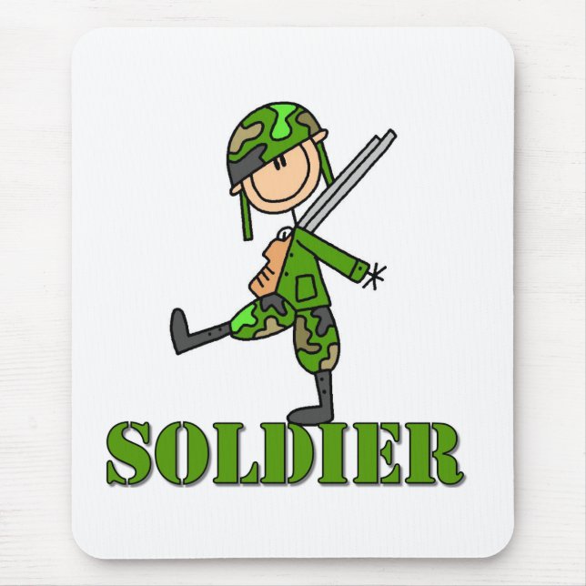 Soldat-Stick-Figur Mousepad (Vorne)