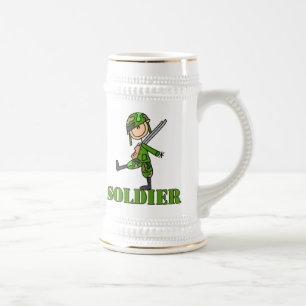 Soldat-Stickfigur Bierglas