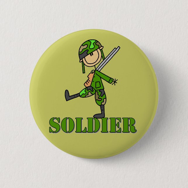 Soldat-Stickfigur Button (Vorderseite)